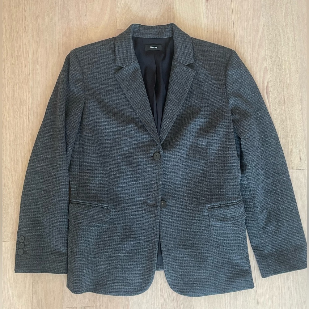 Theory Charcoal Classic Shrunken Fit Blazer SIze 12